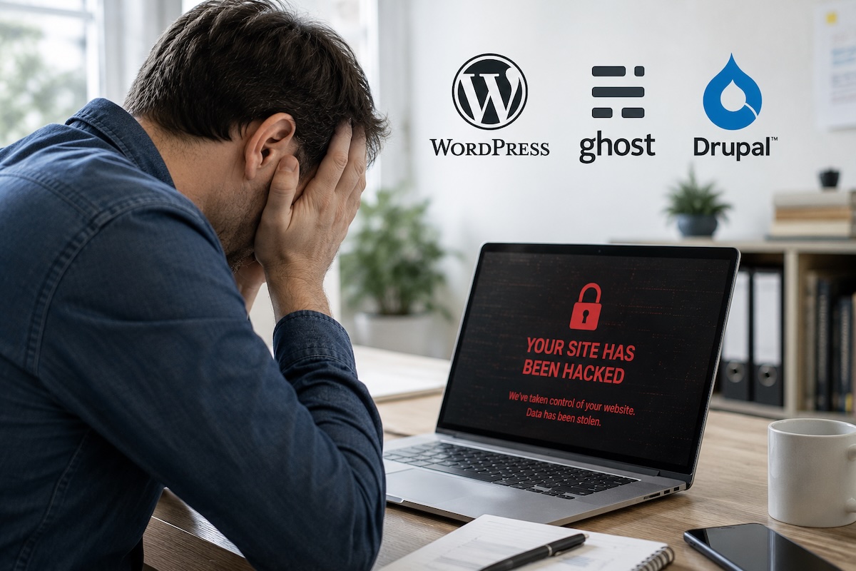 Digital security concept showing CMS platform vulnerabilities